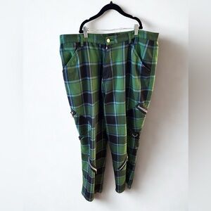 Green Plaid Men's Pants